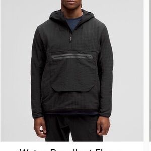 LululemonWater-Repellent Black Fleece Hiking Anorak